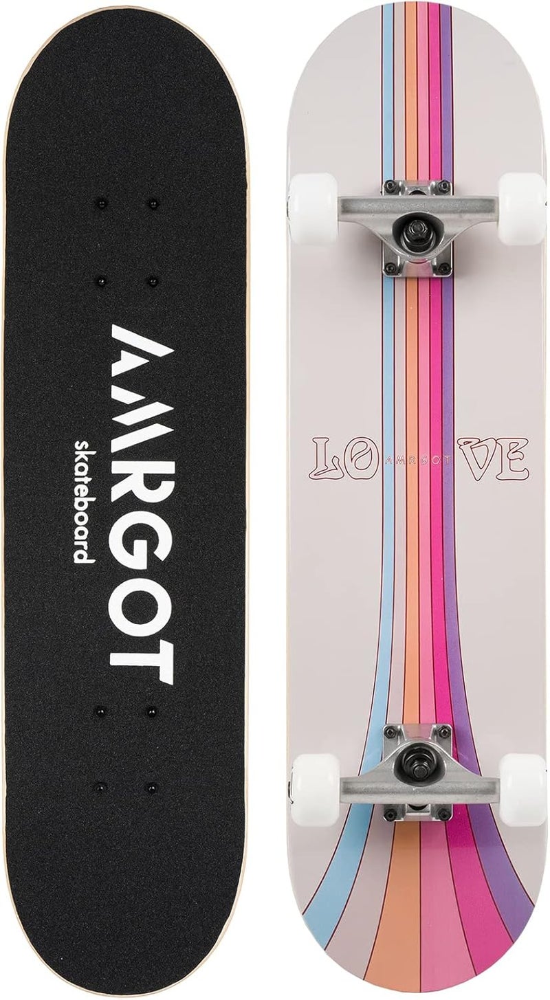 Amrgot Skateboards for Beginners,31 * 8 inches Complete Skateboards for Kids,Boys,Girls and Adults,7 Layer Maple Wood,Double Kick Deck Concave Standard and Tricks Skateboard - Image 3